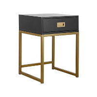 Beliani Bijzettafel LARGO   Zwart mdf