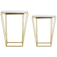 Beliani Bijzettafel SIERRA   Goud glas