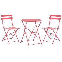 Beliani Bistroset FIORI   Rood staal