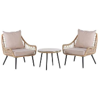 Beliani Bistroset LAURETO   Beige pe rotan
