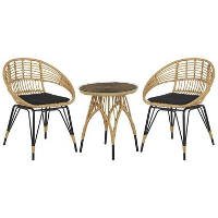 Beliani Bistroset PELLARO   Beige pe rotan
