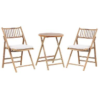 Beliani Bistroset SAVELLETRI   Lichte houtkleur bamboehout