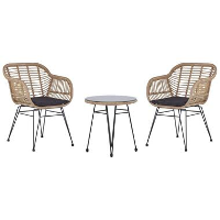 Beliani Bistroset TROPEA II   Beige pe rotan