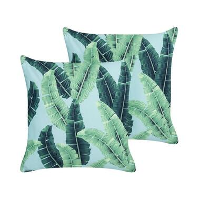 BOISSANO   Sierkussen set van 2   Groen   Polyester