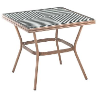CASPRI   Tuintafel   Wit/Zwart   80 x 80 cm   PE rotan