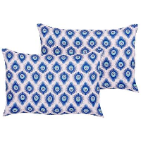CERIANA   Tuinkussen set van 2   Blauw/Roze   40 x 60 cm   Polyester