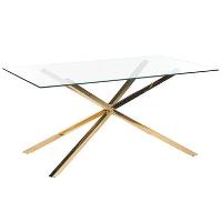 CORA   Eettafel   Goud   160 x 90 cm   Glas