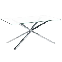 CORA   Eettafel   Zilver   160 x 90 cm   Glas