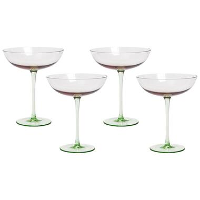 DIOPSIDE   Martiniglazen set van 4   Roze/Groen   Glas
