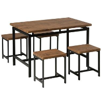 Beliani Eetkamerset ARLINGTON   Zwart mdf