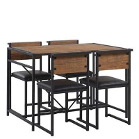 Beliani Eetkamerset BURTON   Donkere houtkleur mdf