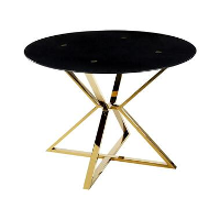 Beliani Eettafel BOSCO   Zwart veiligheidsglas