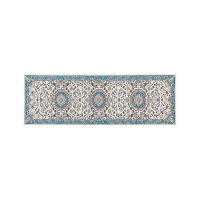 GORDES   Loper tapijt   Beige/Blauw   80 x 240 cm   Polyester