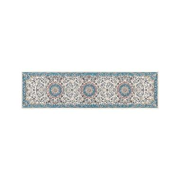 GORDES   Loper tapijt   Beige/Blauw   80 x 300 cm   Polyester