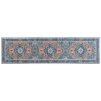 Beliani Laagpolig   RITAPURAM Blauw polyester 80x300 cm
