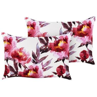 LANROSSO   Tuinkussen set van 2   Roze/Wit   40 x 60 cm   Polyester