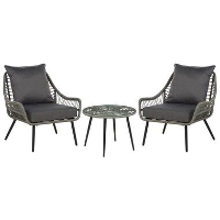 LAURETO   Bistroset voor 2   Grijs   PE rotan