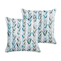 LOANO   Sierkussen set van 2   Wit/Groen   Polyester