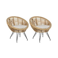 MARATEA   Tuinstoel set van 2   Lichtbeige   Rotan