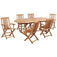 MAUI II   Tuinset voor 6   Lichte houtkleur   Acaciahout