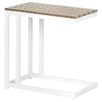 MESSINA   Bijzettafel   Lichthout/Wit  60 x 35 cm   Plastichout