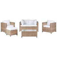 MILANO   Loungeset voor 4   Beige/Wit   PE rotan