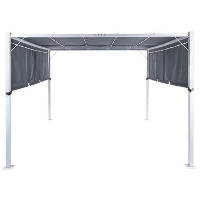 PARGA   Tuinpaviljoen   Grijs/Wit   Polyester