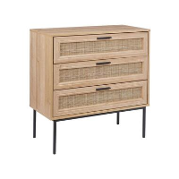 PASCO   Dressoir 3 lades   Lichte houtkleur   Rotan