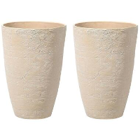 Beliani plantenbak voor buiten CAMIA   Beige stenenmix