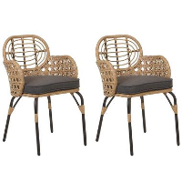 PRATELLO   Tuinstoel set van 2   Naturel   Rotan