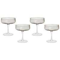 QUARTZ   Champagnecoupe set van 4   Grijs   Glas