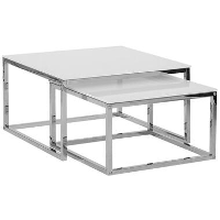 Beliani Salontafel BREA   Wit veiligheidsglas