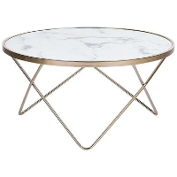 Beliani Salontafel MERIDIAN   Wit veiligheidsglas