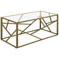 Beliani Salontafel ORLAND   Goud glas