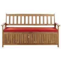 SOVANA   Tuinbank met opbergruimte   Lichthout/Rood   Acaciahout