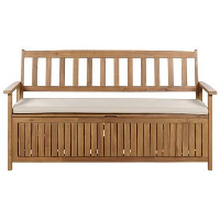 SOVANA   Tuinbank met opbergruimte   Lichthout/Taupe   Acaciahout
