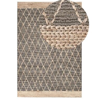 TELLIKAYA   Loper vloerkleed   Grijs   200 x 300 cm   Jute