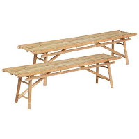 TINDARI   Tuinbank set van 2   Lichthout   Bamboe