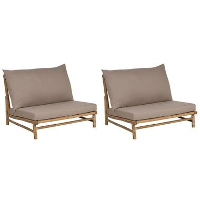 TODI   Fauteuil set van 2   Lichthout/Taupe   Bamboe