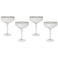TOPAZ   Champagnecoupe set van 4   Goud   Glas