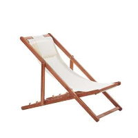 Beliani Tuinligstoel AVELLINO   Beige polyester, acaciahout