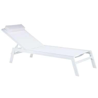Beliani Tuinligstoel CATANIA   Wit aluminium, textiel