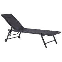 Beliani Tuinligstoel PORTOFINO   Zwart aluminium, textiel