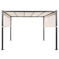 Beliani tuinpaviljoen PARGA   Beige staal, polyester