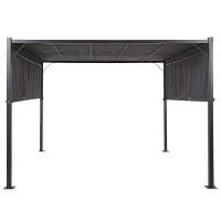 Beliani tuinpaviljoen PARGA   Grijs staal, polyester