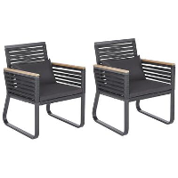 Beliani Tuinstoel CANETTO   Zwart aluminium