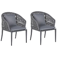 Beliani Tuinstoel LIPARI   Grijs aluminium