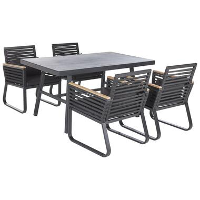 Beliani Tuintafelset CANETTO   Zwart aluminium
