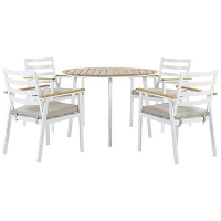 Beliani Tuintafelset CAVOLI   Wit aluminium