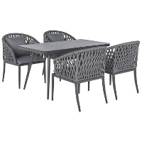 Beliani Tuintafelset LIPARI   Grijs aluminium